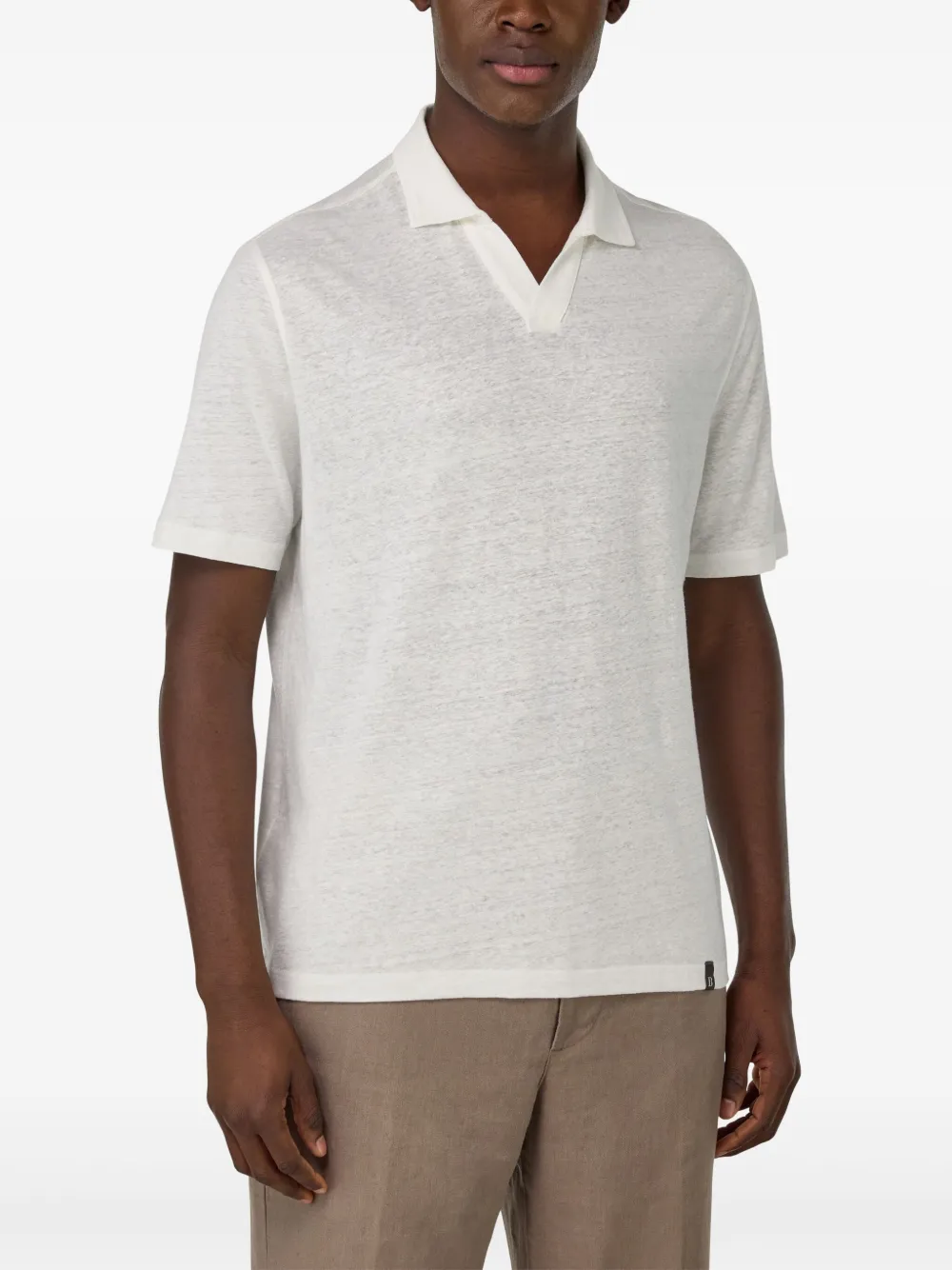 Boggi Milano Poloshirt met gemêleerd effect Wit