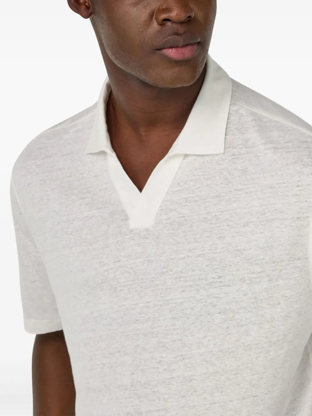 Boggi Milano Poloshirt met gemêleerd effect Wit