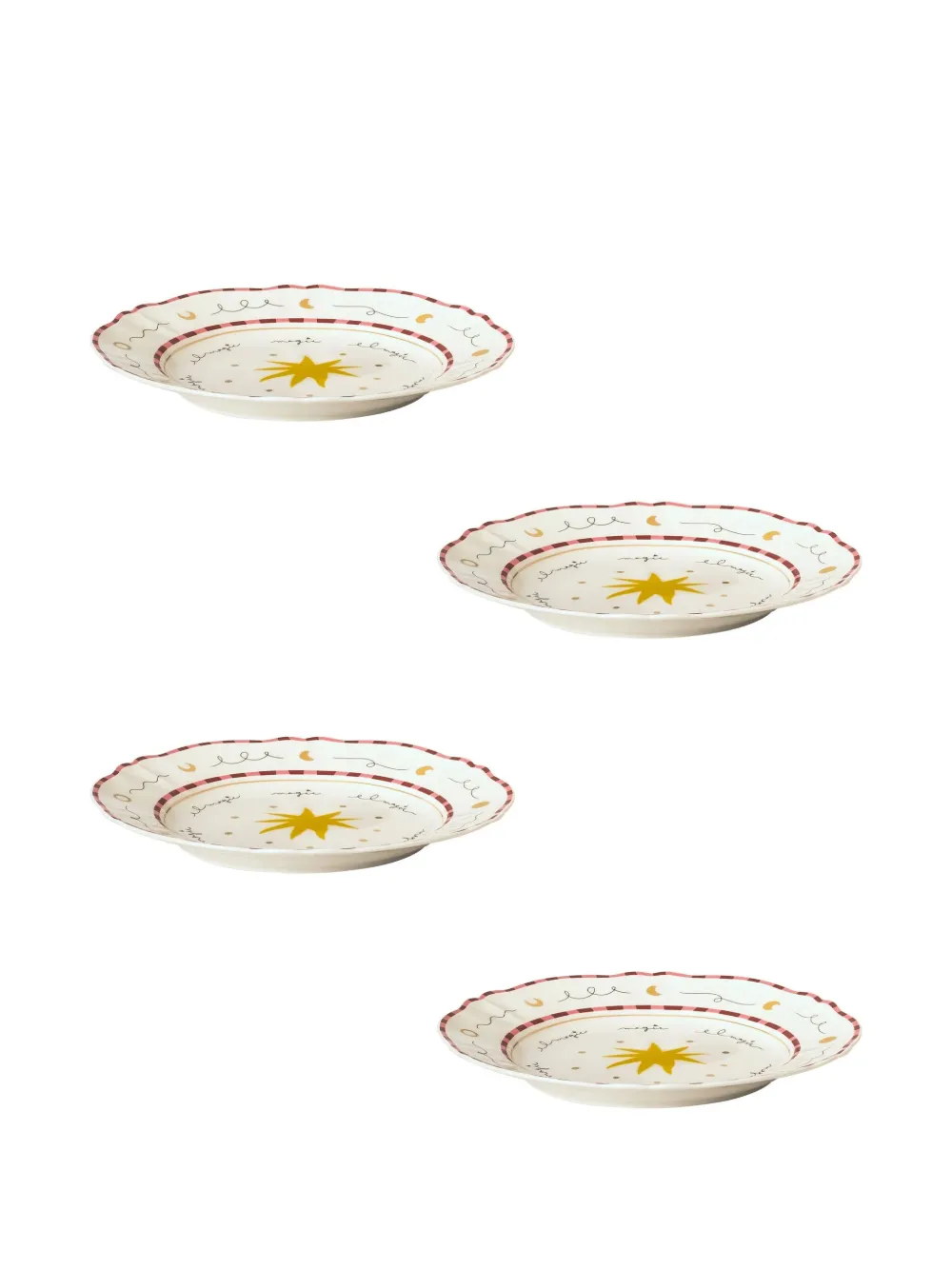 Bitossi Home Star Dinner Plates (set Of Four) In White