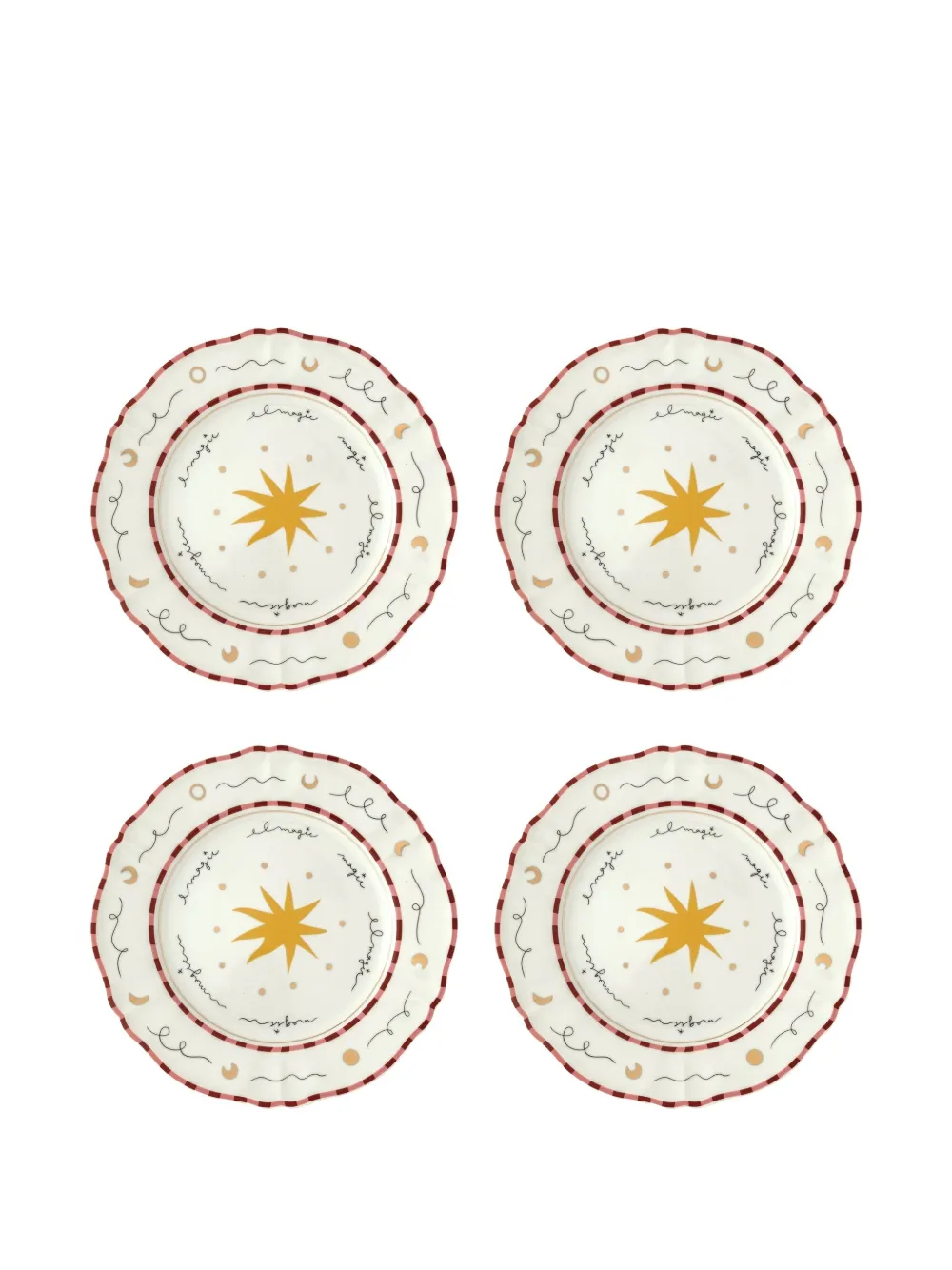Bitossi Home Star Dinner Plates (set Of Four) In White
