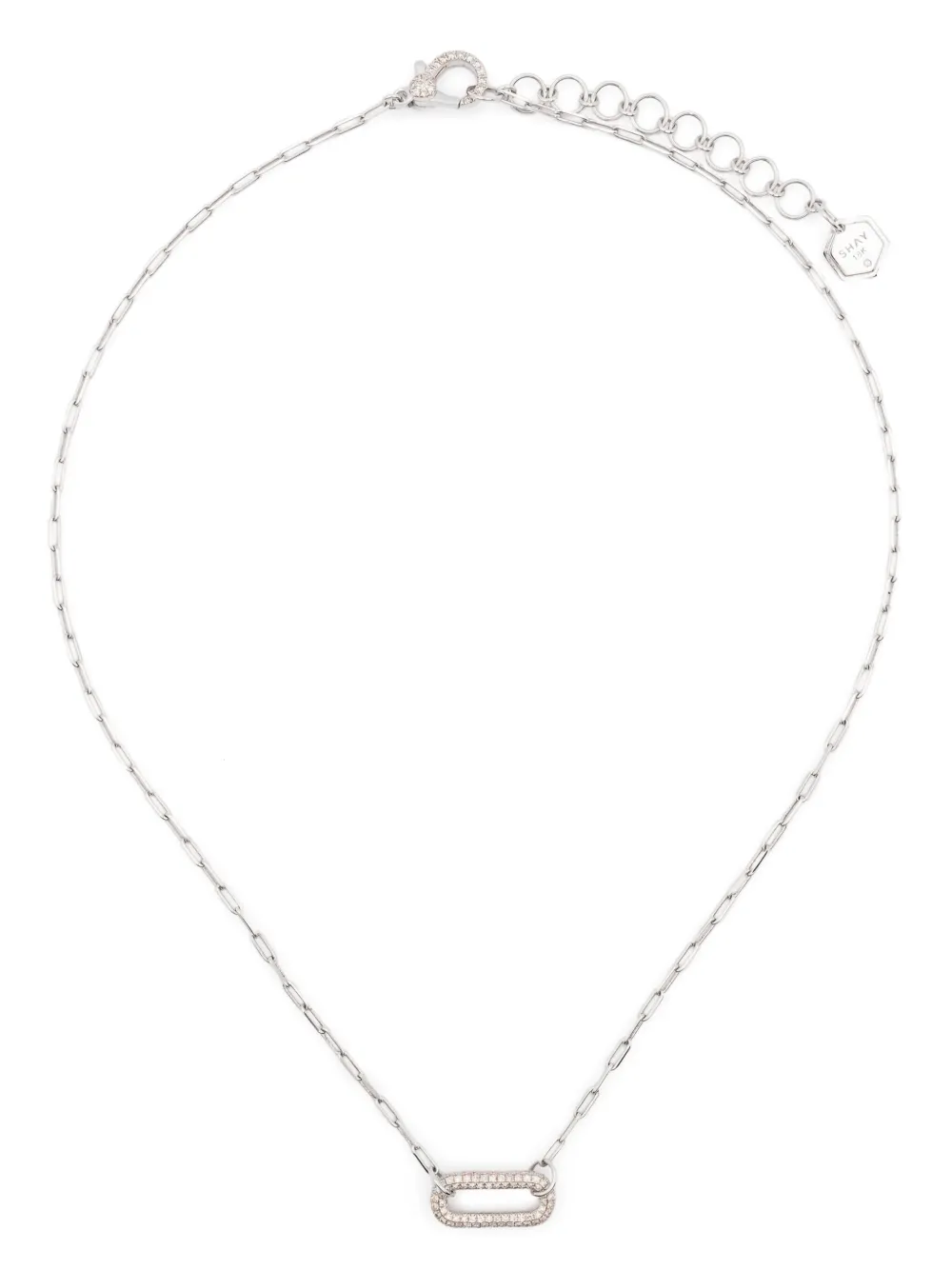 SHAY Collana con pendente in oro bianco 18 carati con diamanti - Argento
