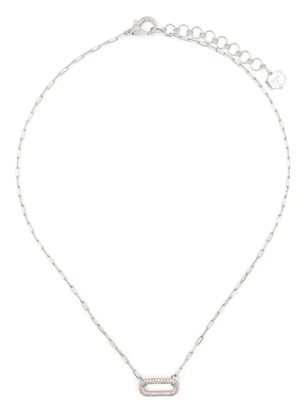 Shay 18K White Gold Pendant Diamond Necklace in Silver