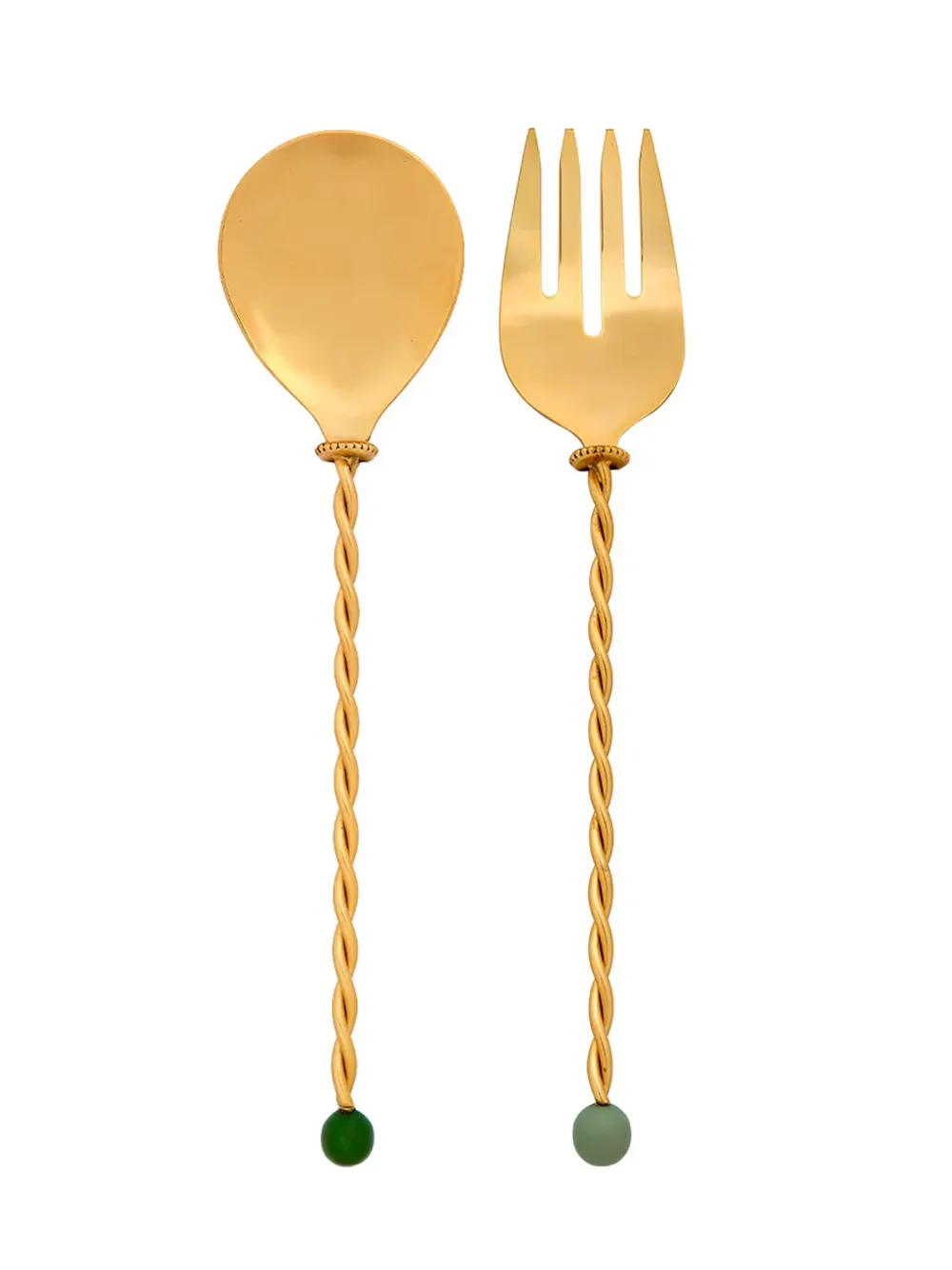 Bitossi Home Torchon salad servers set | Gold | Image 1
