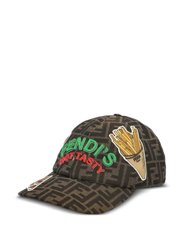 FENDI FF Jacquard Embroidered Baseball Cap Brown FARFETCH PH