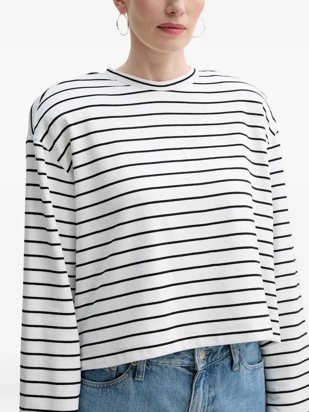 Gestuz striped long-sleeve top Wit