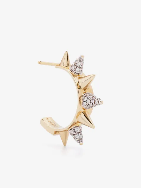 Rainbow K 18K yellow gold Peak diamond hoop earring