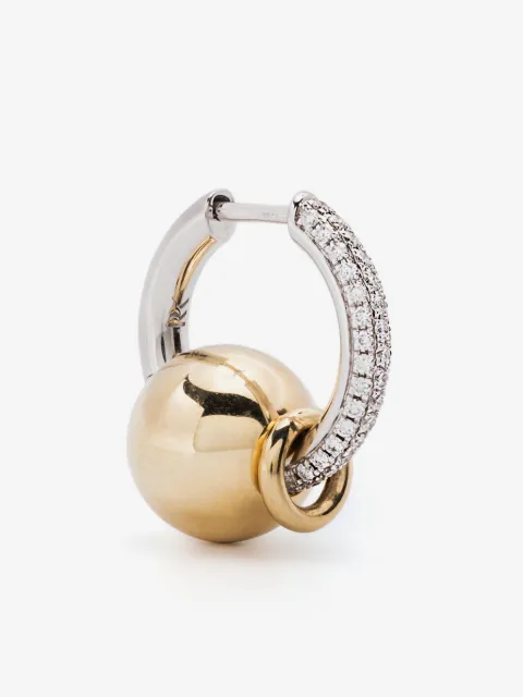 Rainbow K arracada The Piercing en oro amarillo de 14kt con diamantes