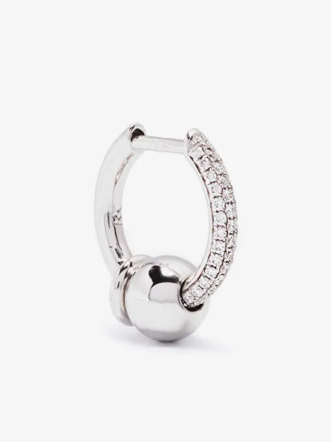 Rainbow K arete Piercing en oro blanco de 14kt con diamantes