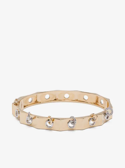Rainbow K brazalete Eyet en oro amarillo y blanco de 14kt con diamantes
