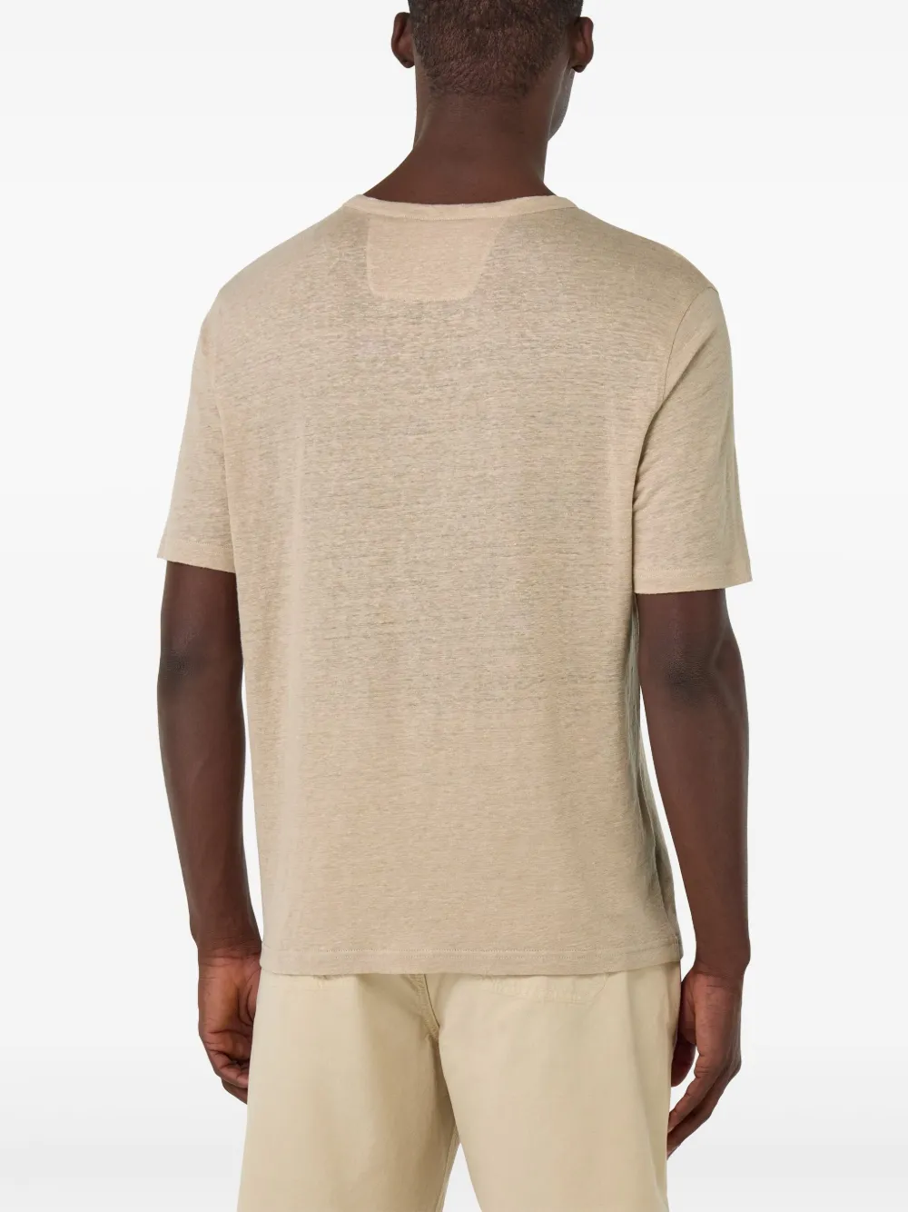 Boggi Milano T-shirt van stretch-linnen Beige