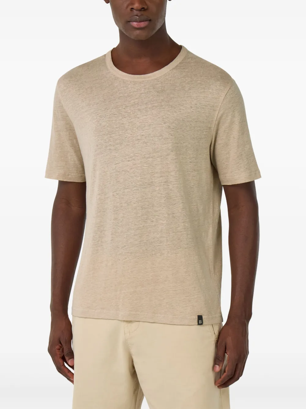 Boggi Milano T-shirt van stretch-linnen Beige