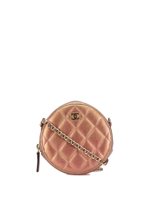 CHANEL Pre-Owned 2020 Quilted Iridescent Lambskin Round Clutch With Chain crossbody bag