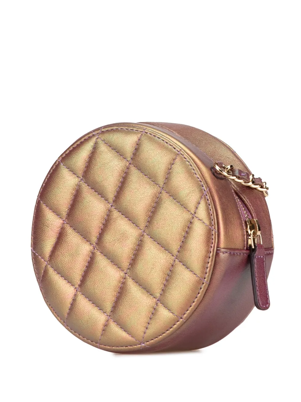 CHANEL Pre-Owned 2020 Quilted Iridescent Lambskin Round Clutch With Chain crossbody bag | Pre-Owned | Image 2