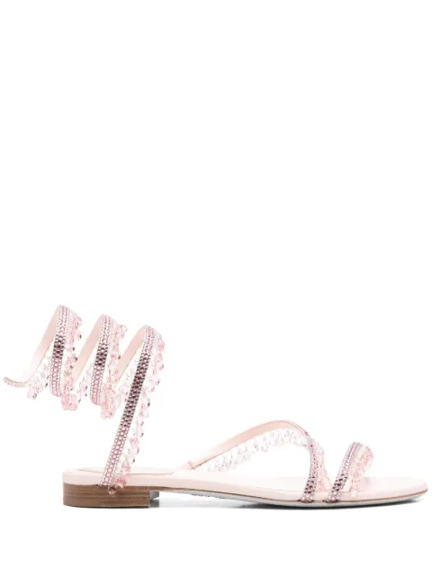 René Caovilla crystal-embellished flat sandals
