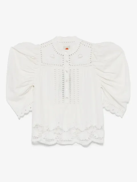 FARM Rio floral-embroidered blouse