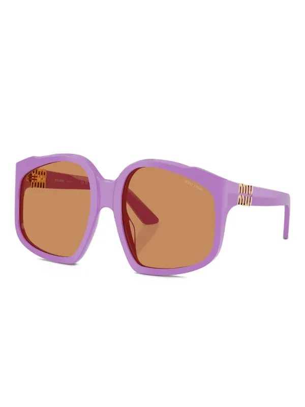 小物 2000's MIUMIU SUNGLASSES ROSE PURPLE Miu Miu Eyewear Óculos De Sol Geométrico | Roxo | FARFETCH BR