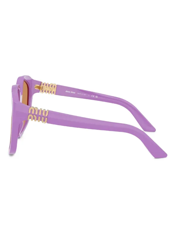❁Mayumi❁ Miu Miu Eyewear geometric-frame Sunglasses | Purple | FARFETCH CA