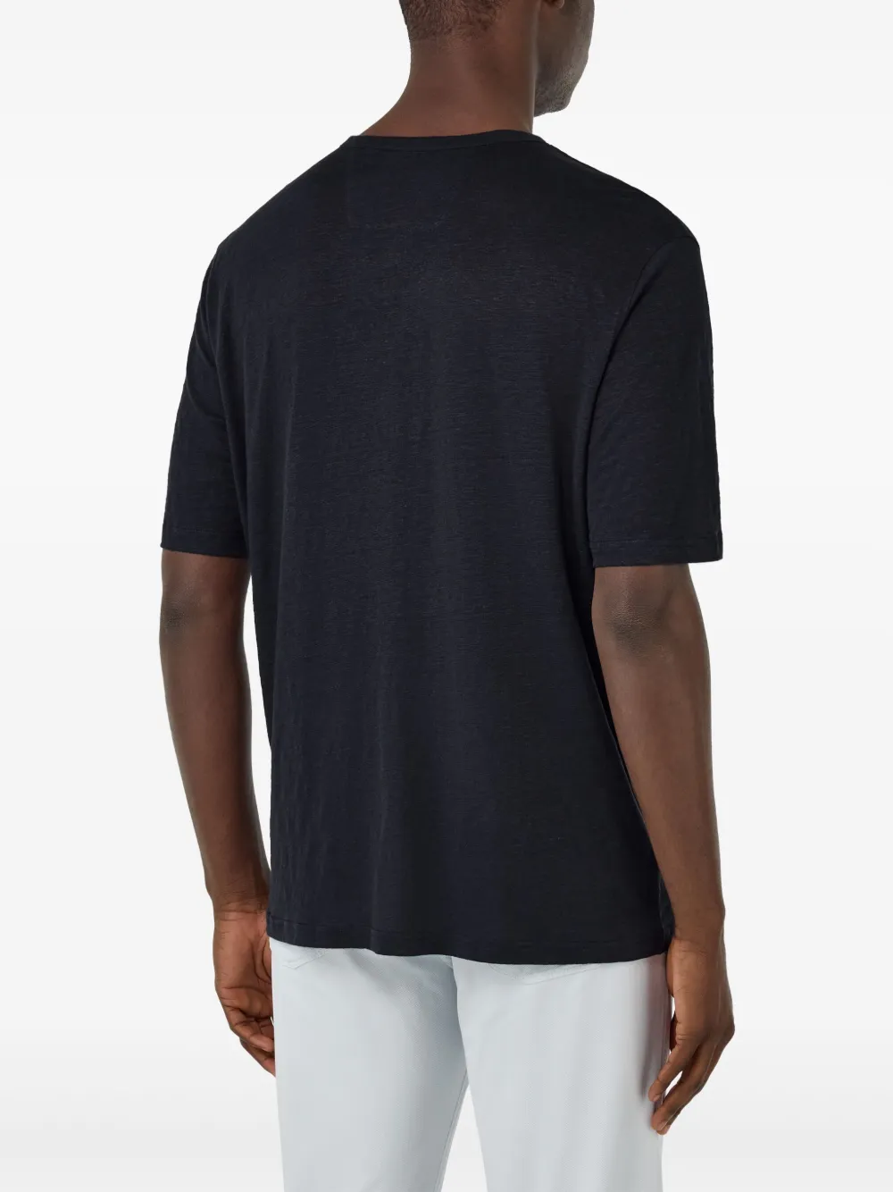 Boggi Milano T-shirt met split in de hals Blauw