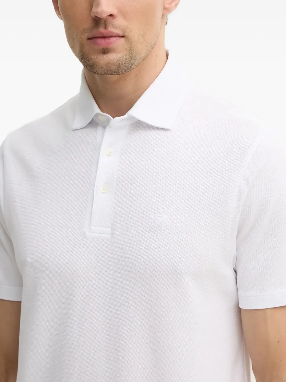 Hackett Poloshirt met geborduurd logo Wit