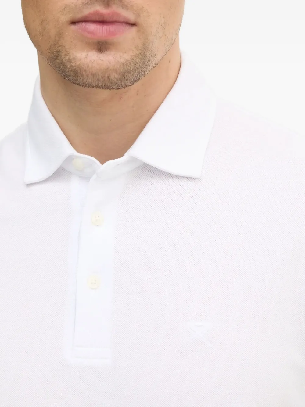 Hackett Poloshirt met geborduurd logo Wit
