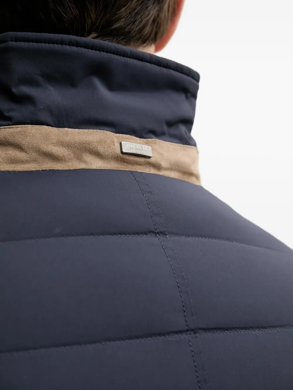 Hackett quilted button-fastening jacket Blauw