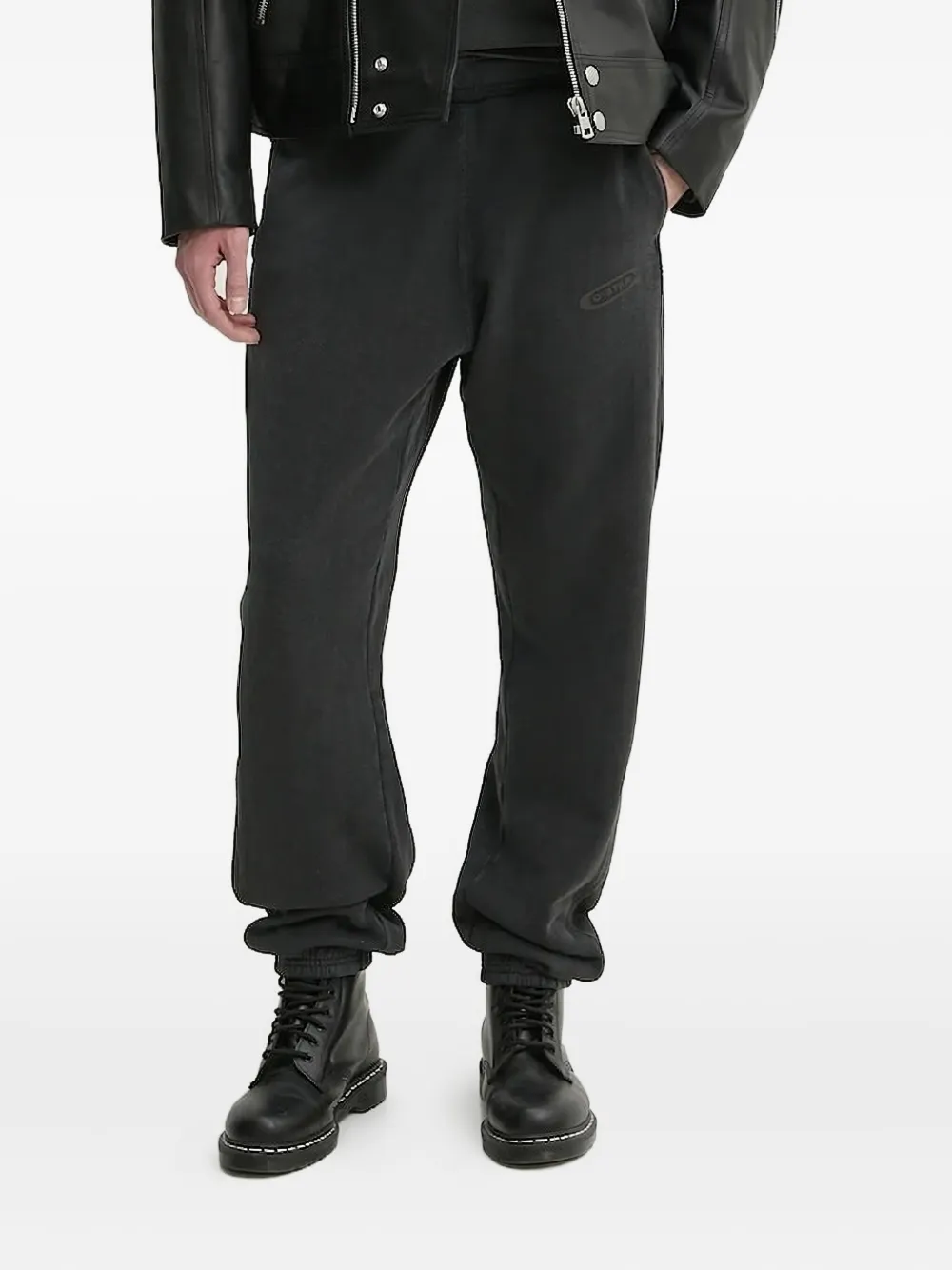 G-Star RAW Bend 3D logo-patch drawstring trousers Zwart
