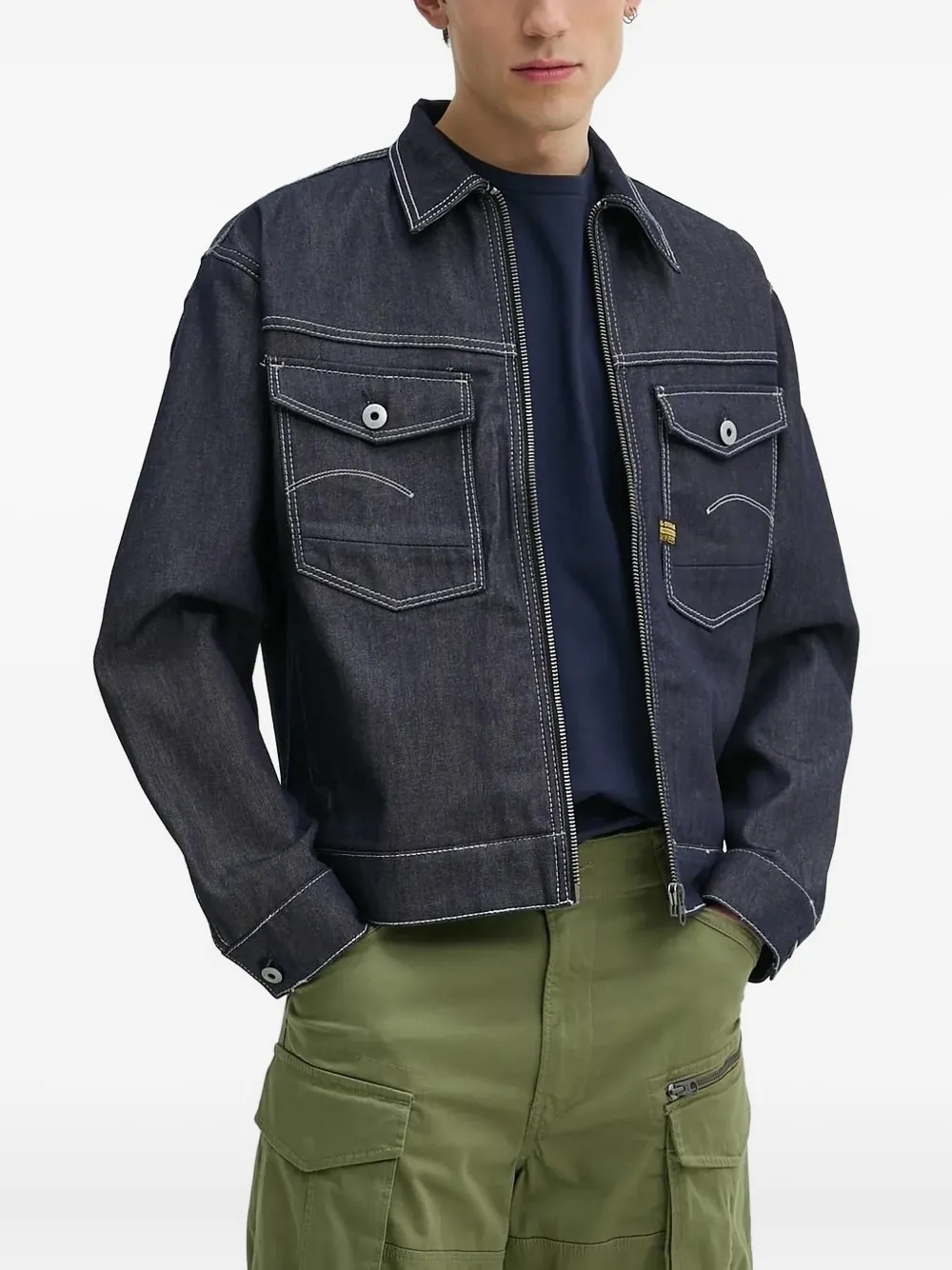 G-Star RAW Denim jack Blauw