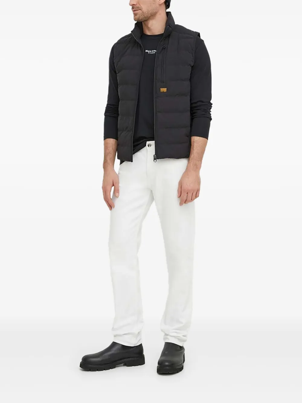 G-star Raw Foundation Liner Quilted Zip-front Vest In Black