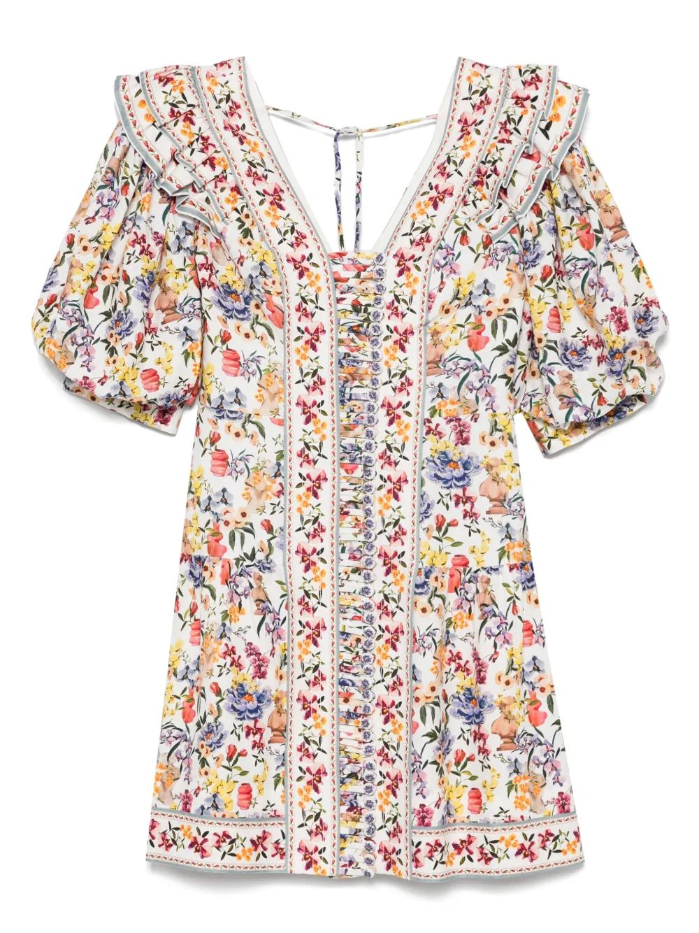 floral-print mini dress