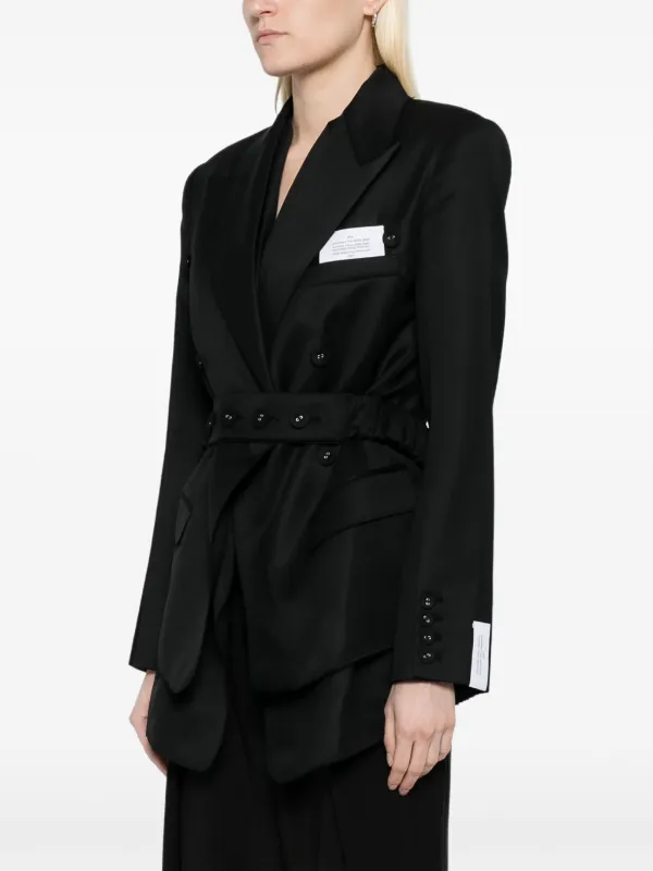 Rokh Double Layered Blazer | Black | FARFETCH CA