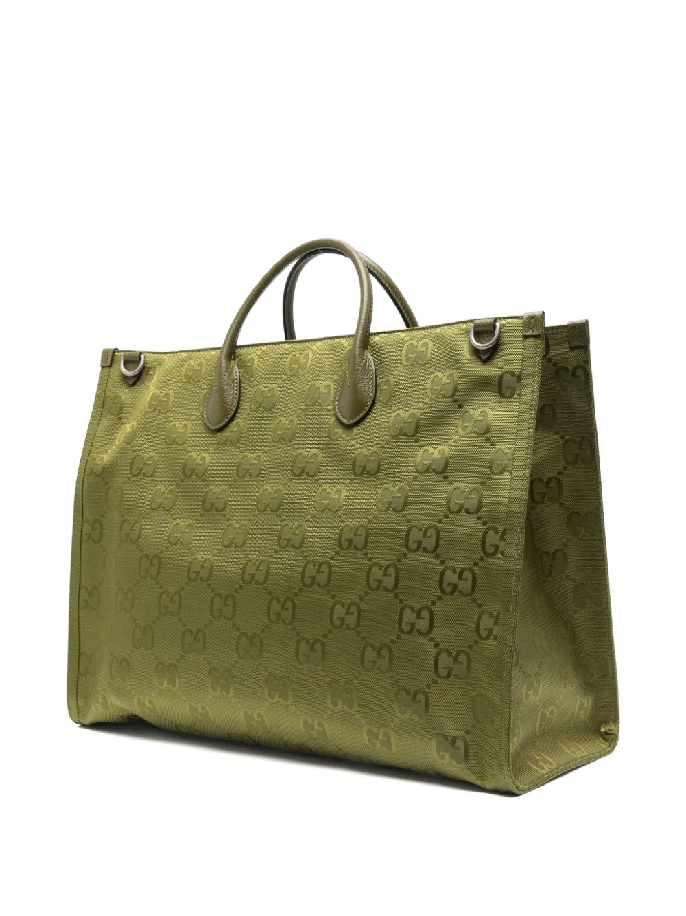Pre-owned Gucci 2020s Gg Pattern Tote Bag In Green