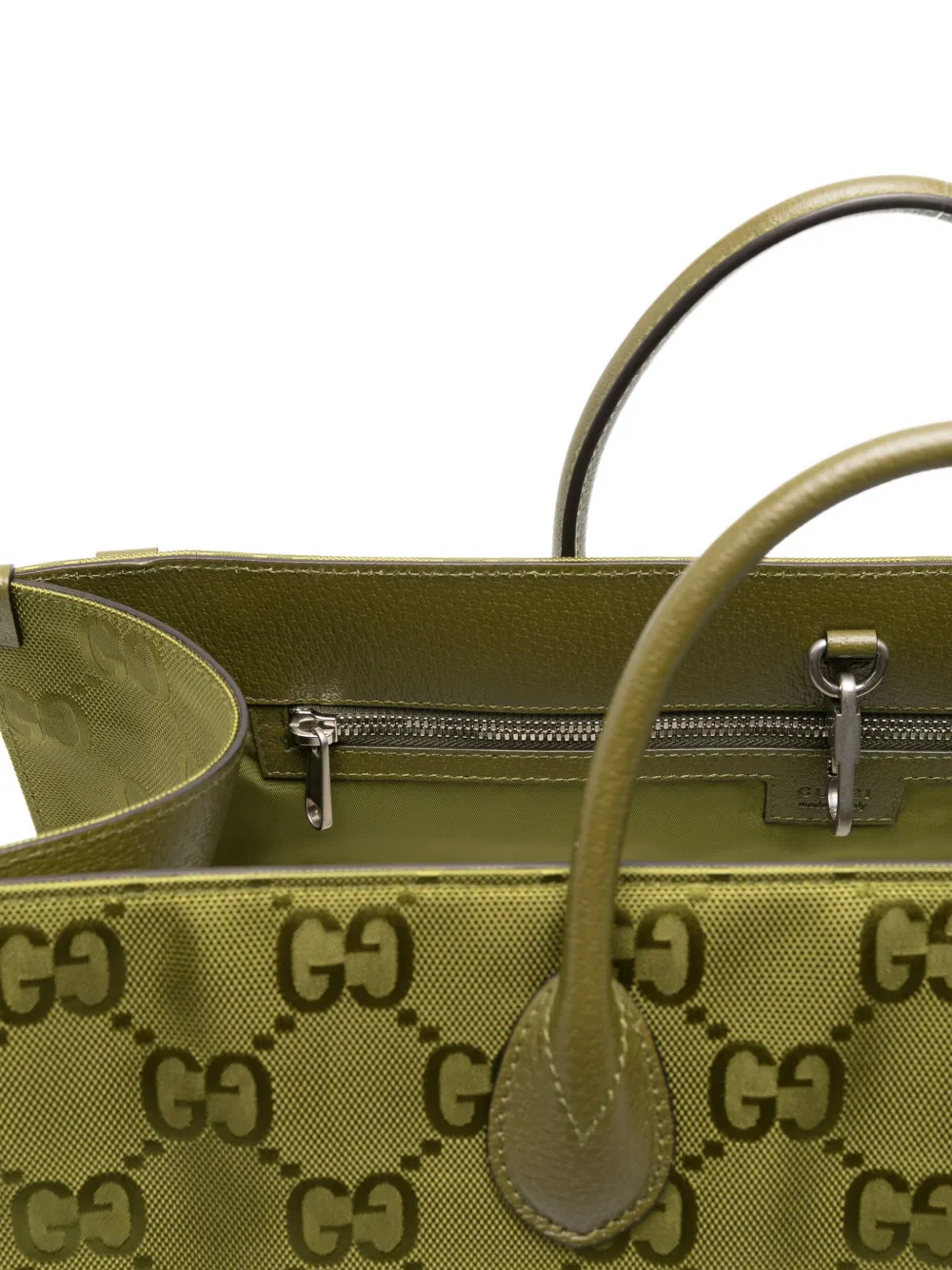 Pre-owned Gucci 2020s Gg Pattern Tote Bag In Green