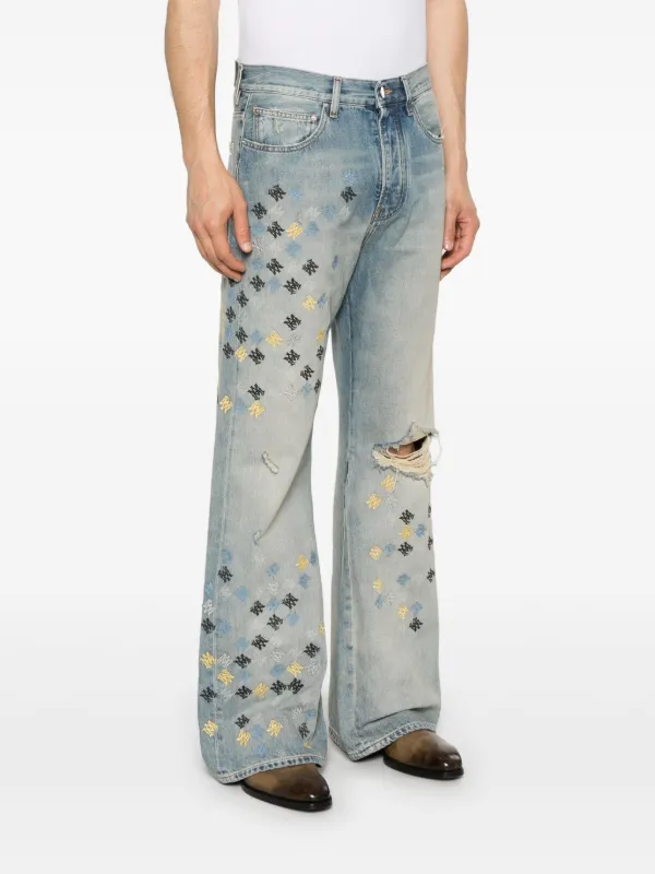 AMIRI MA Quad Embroidered Jeans | Blue | FARFETCH