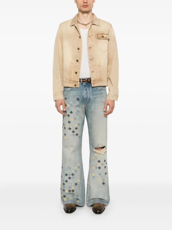 AMIRI MA Quad Embroidered Jeans | Blue | FARFETCH