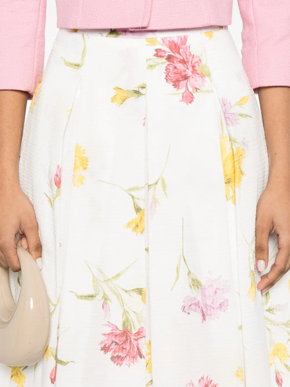 ERDEM Midi-rok met bloemenprint Wit