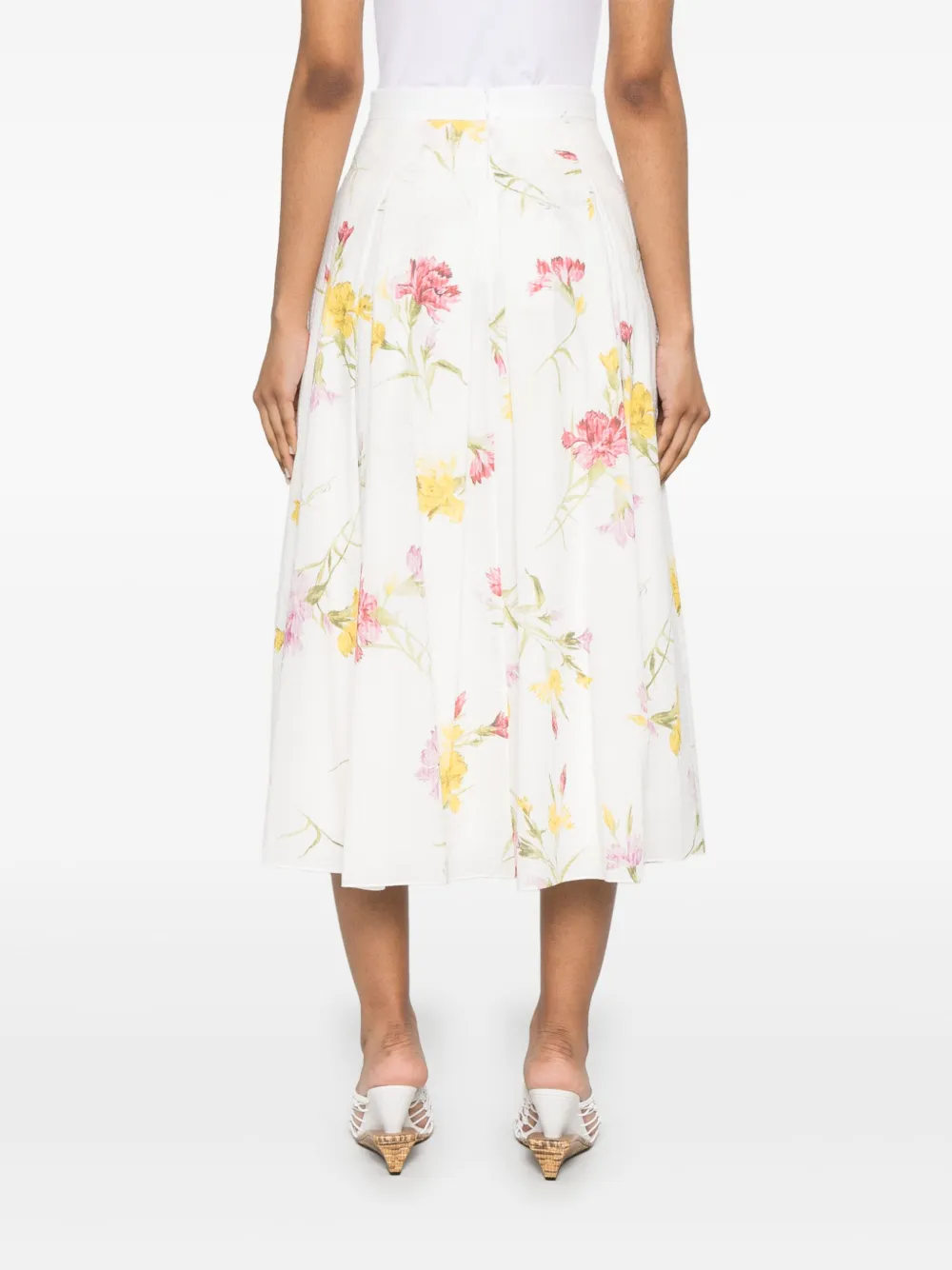 ERDEM Midi-rok met bloemenprint Wit