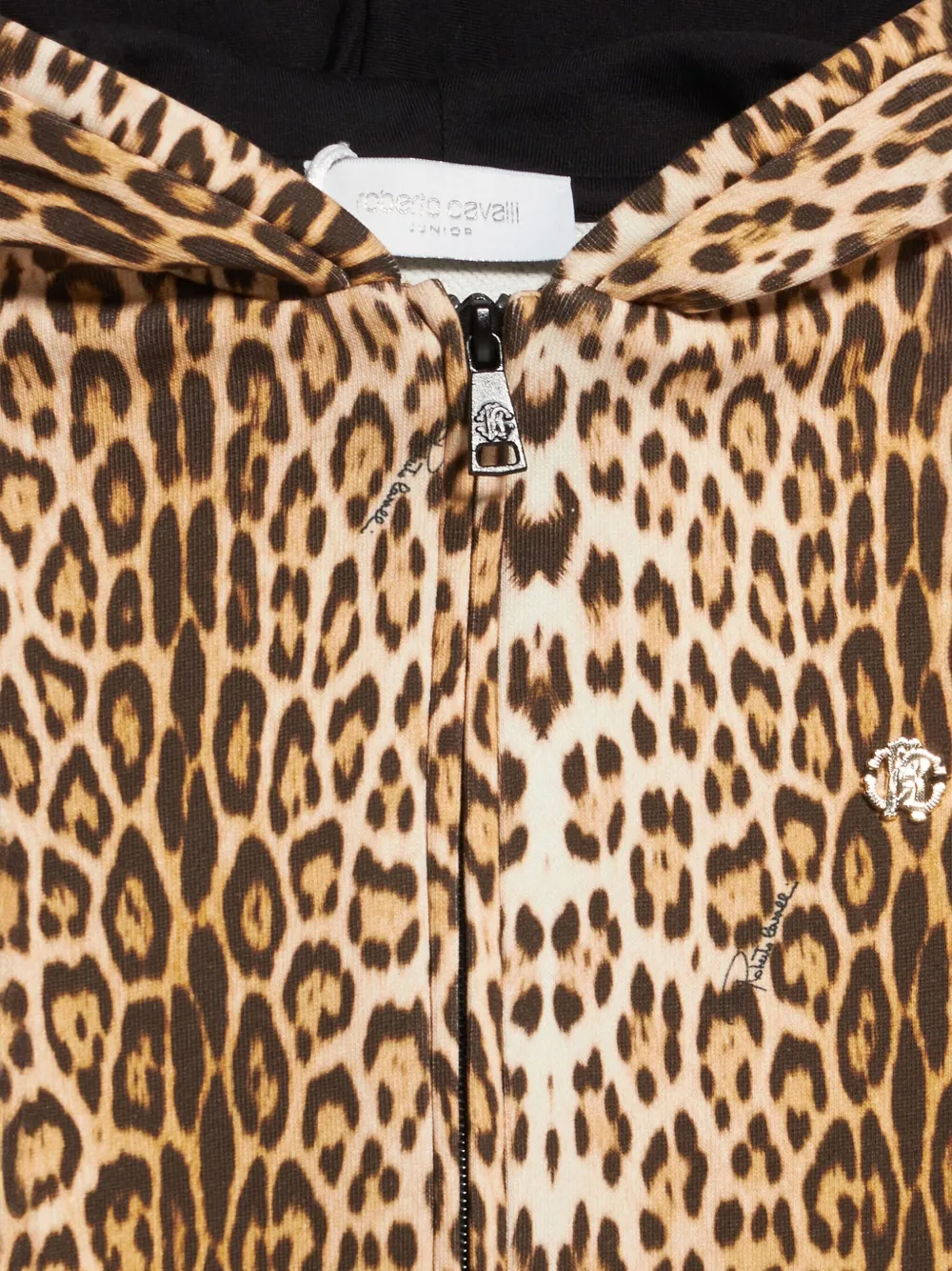 Roberto Cavalli Junior Hoodie met jaguarprint Bruin