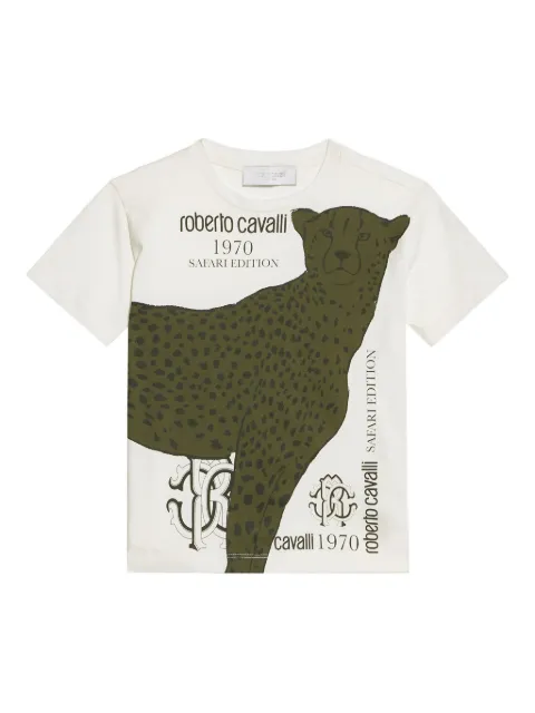 Roberto Cavalli Junior Camiseta Safari Edition com estampa