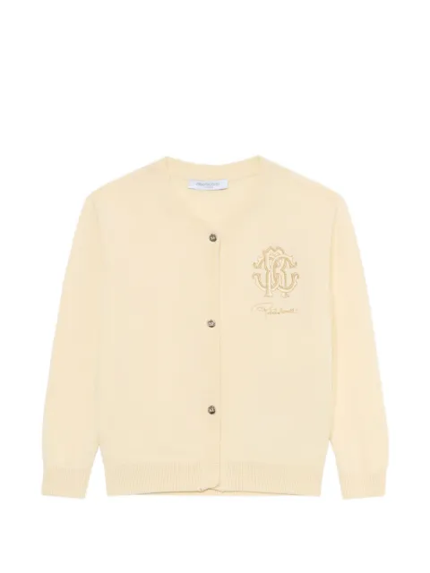 Roberto Cavalli Junior logo-embroidered cardigan