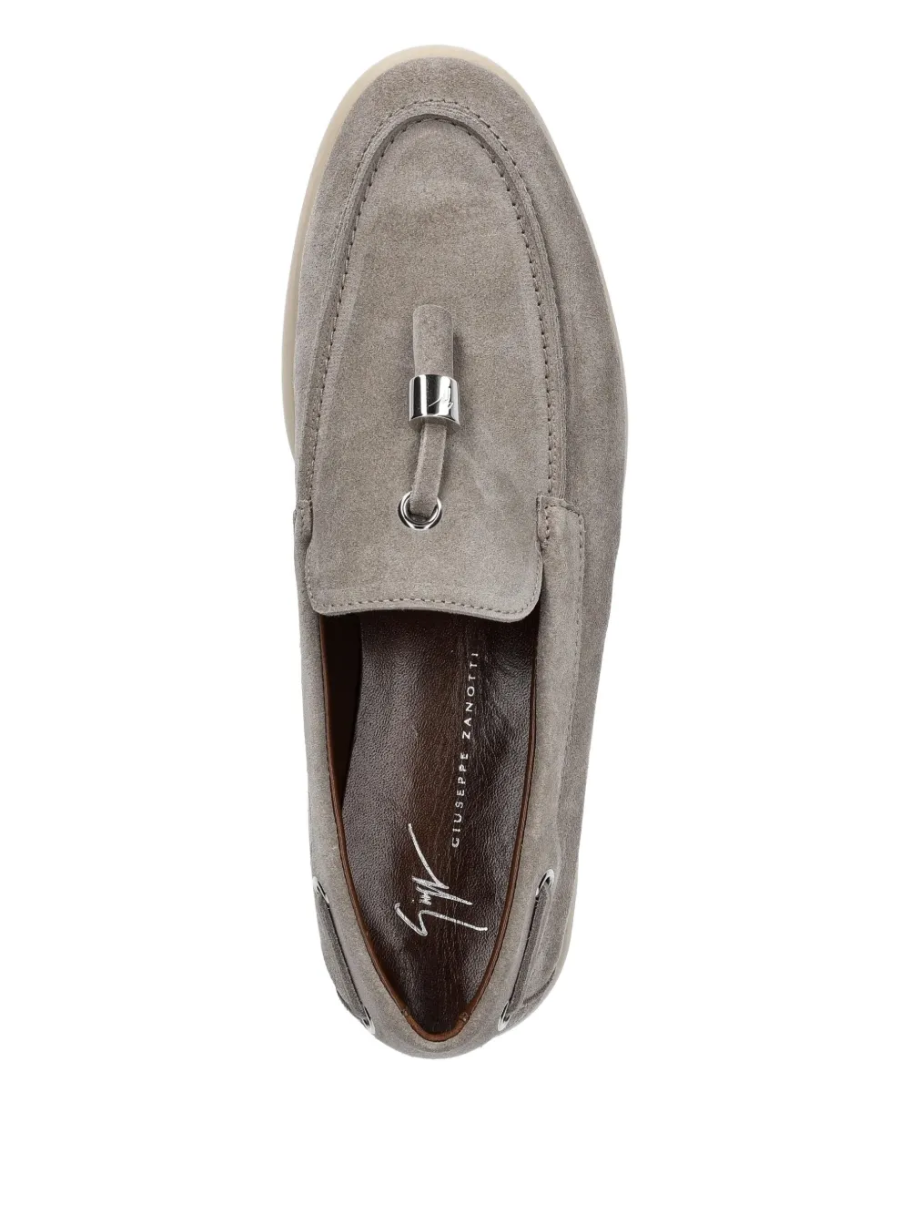 Giuseppe Zanotti Maui Suede Loafers In Gray