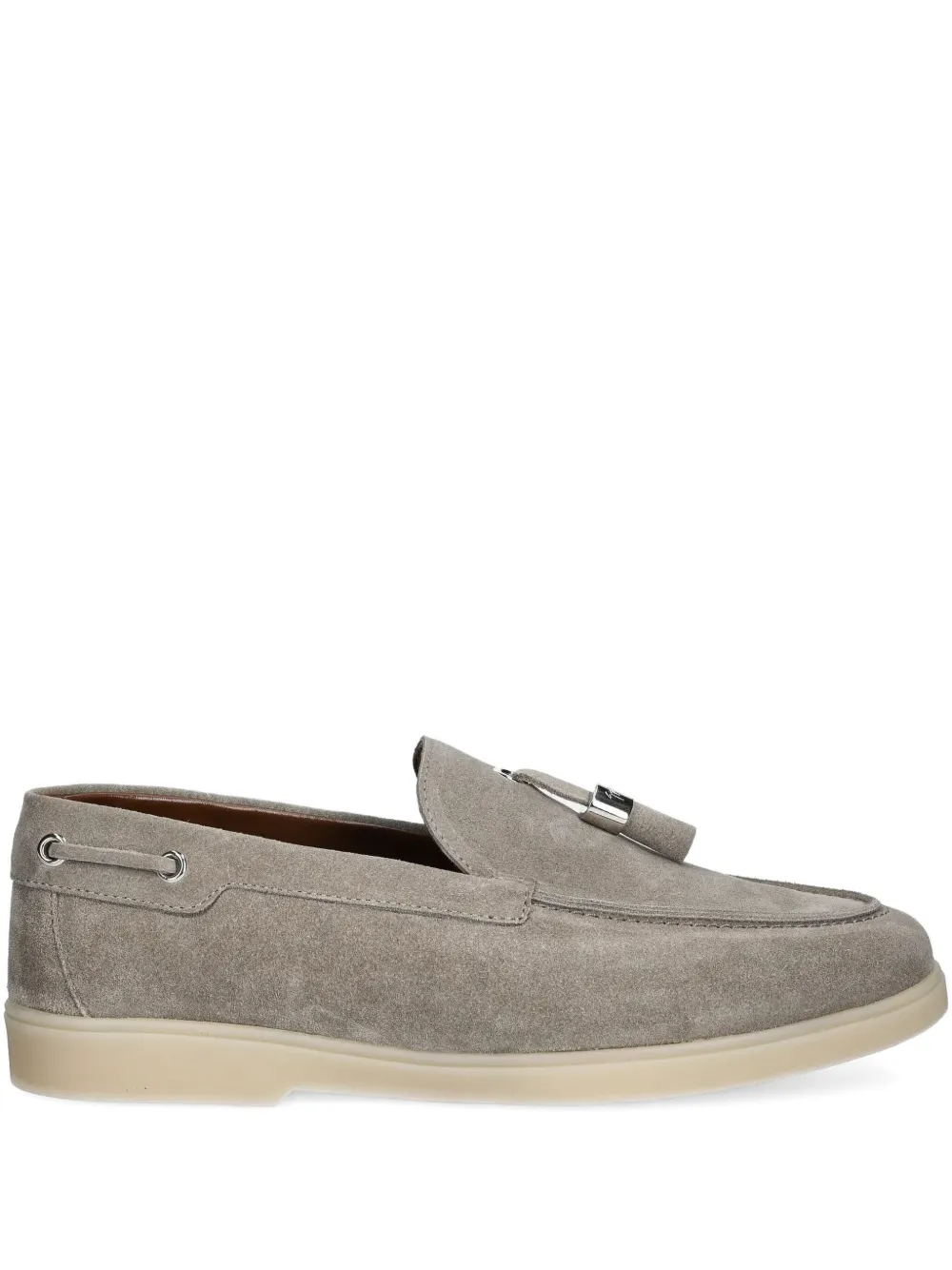 Giuseppe Zanotti Maui Suede Loafers In Gray