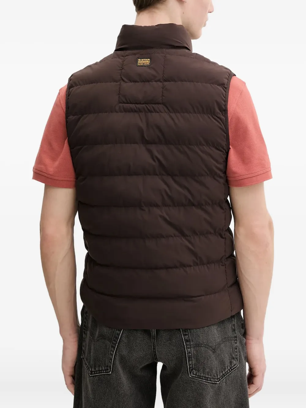 G-star Raw Quilted Zip-front Gilet In Brown