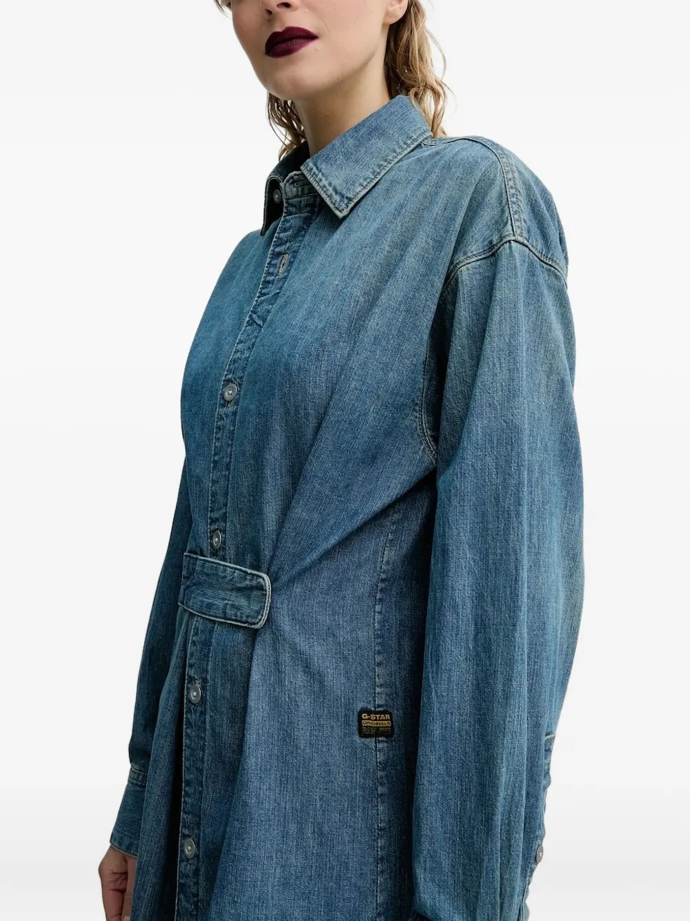 G-Star RAW Blousejurk met ceintuur Blauw