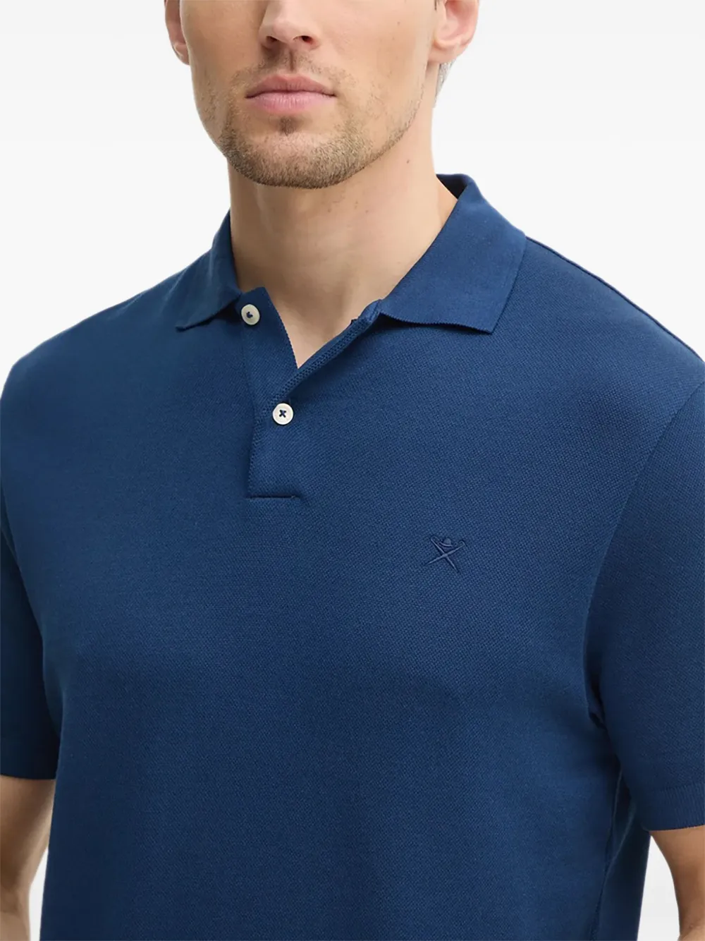 Hackett Poloshirt met knopen en korte mouwen Blauw