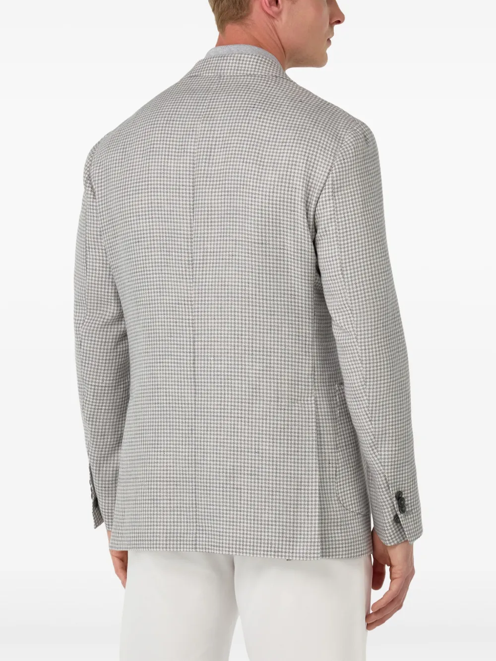 Boggi Milano Blazer met pied-de-poule print Grijs