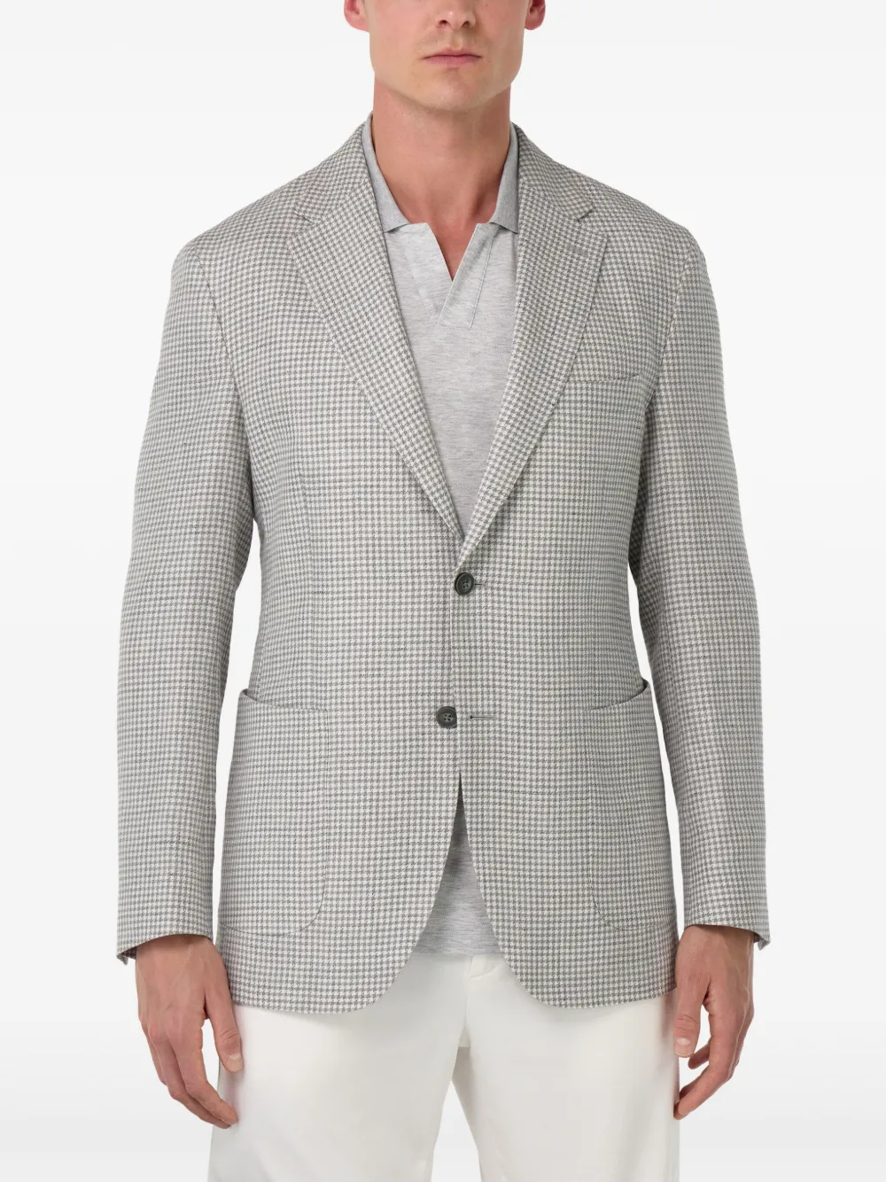 Boggi Milano Blazer met pied-de-poule print Grijs