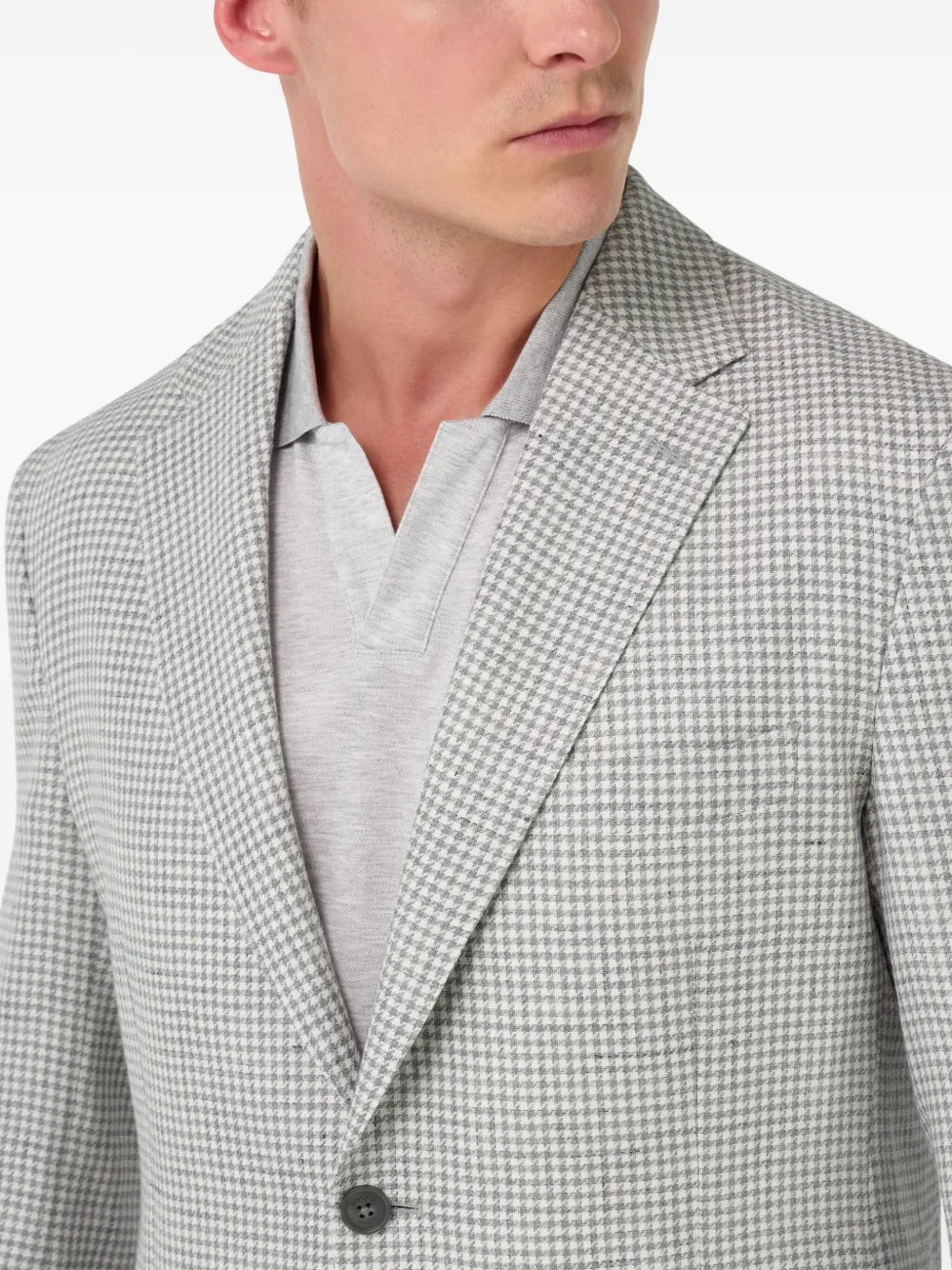 Boggi Milano Blazer met pied-de-poule print Grijs