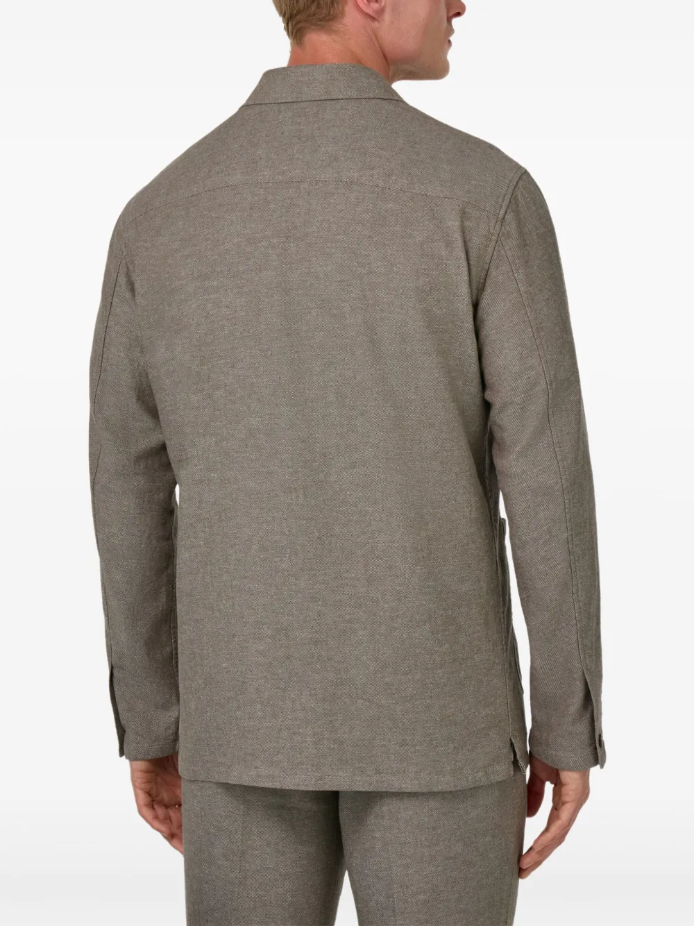 Boggi Milano Shirtjack van linnen-katoenblend Beige