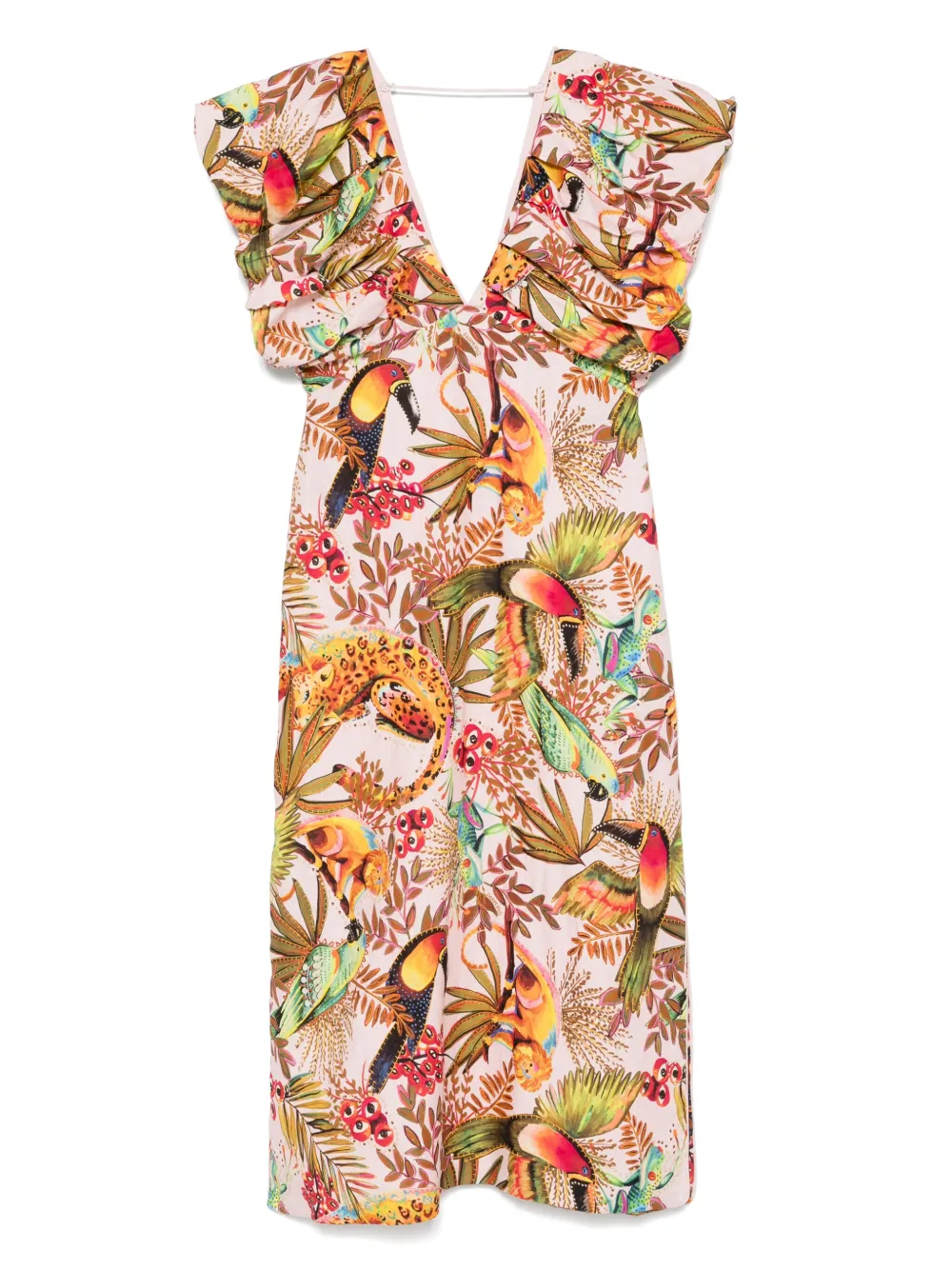 FARM Rio Maxi-jurk met botanische print Roze