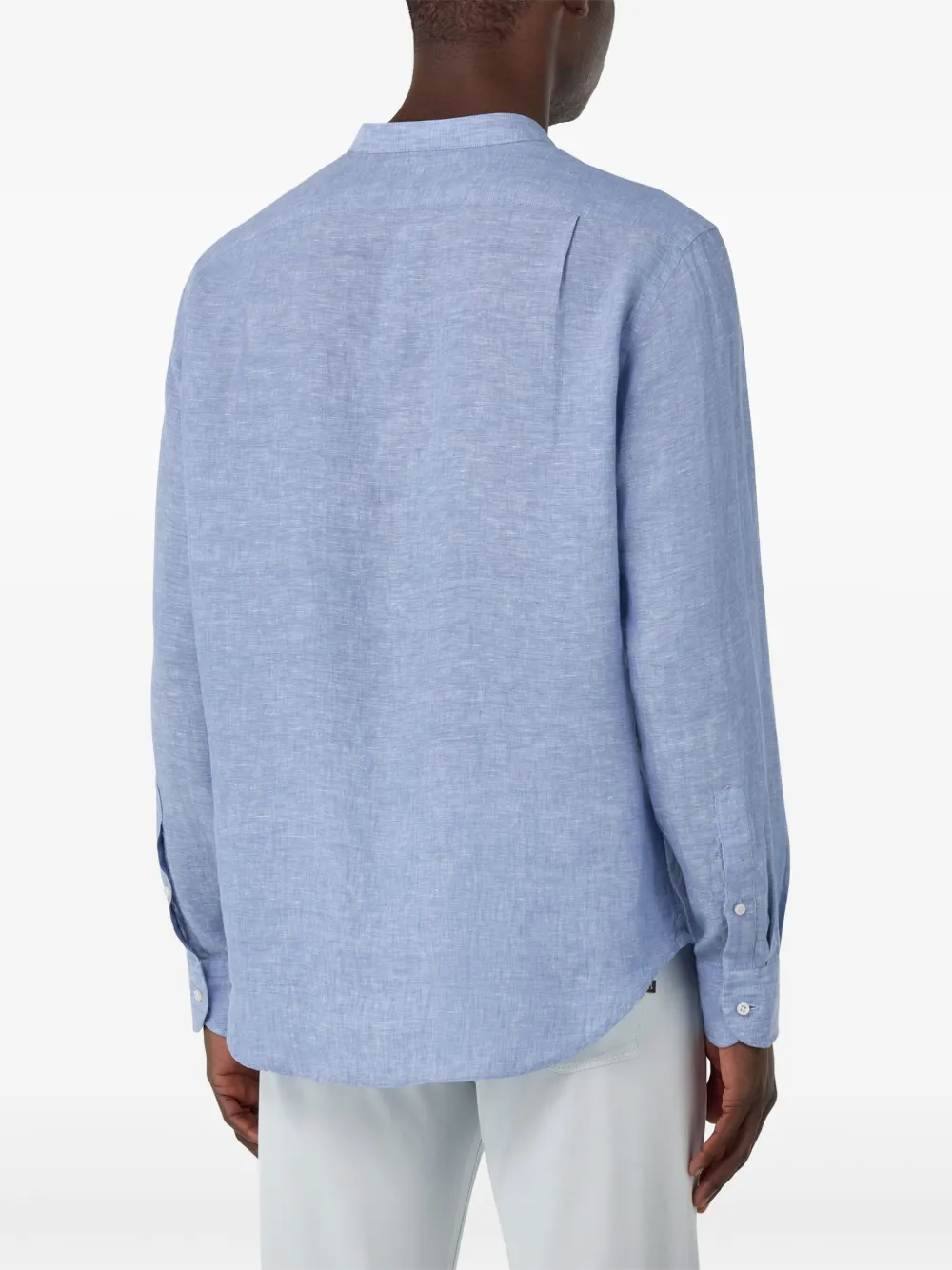 Boggi Milano Linnen overhemd Blauw